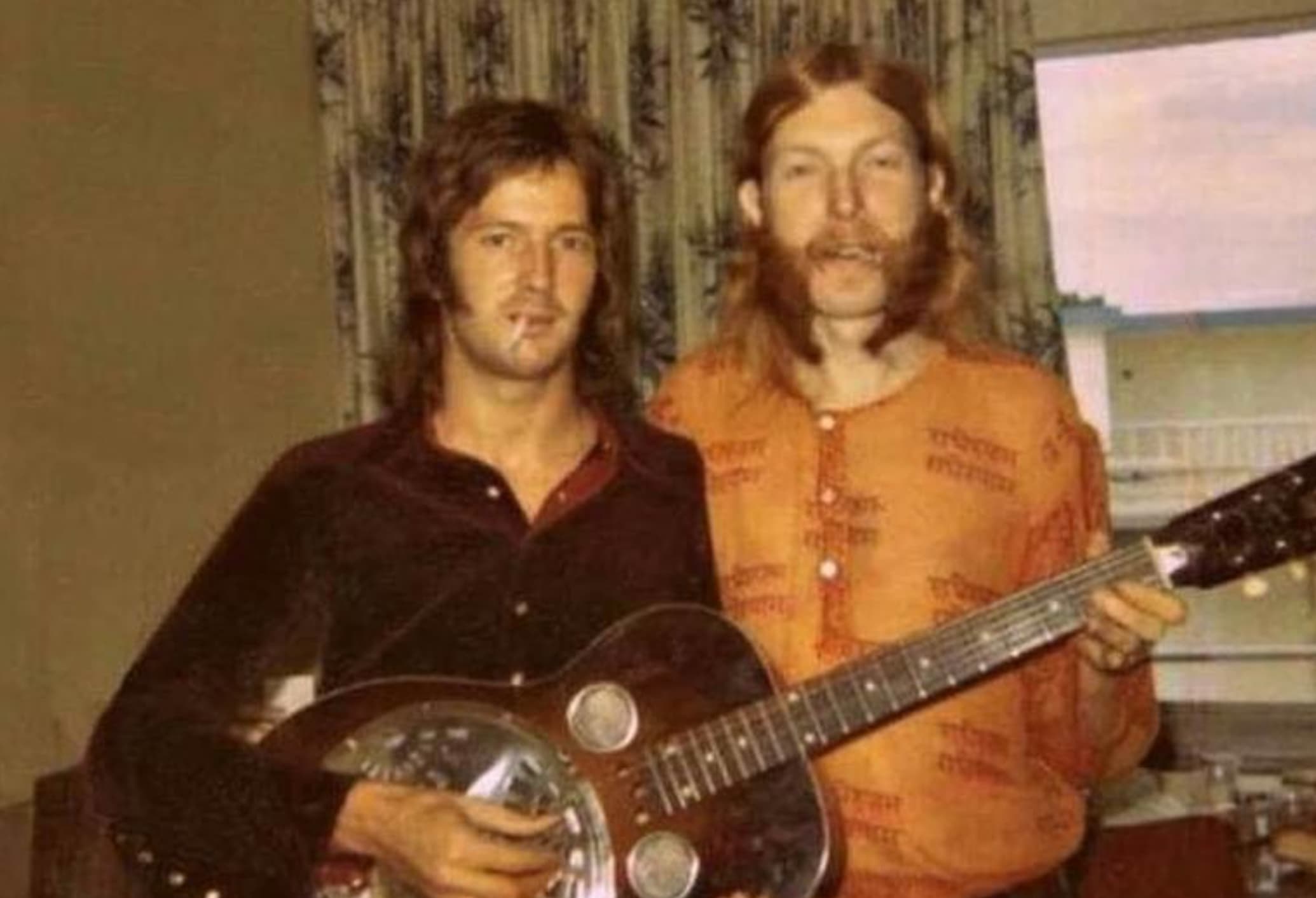 “Eric Clapton and Duane Allman hanging out in Miami, 1970.”